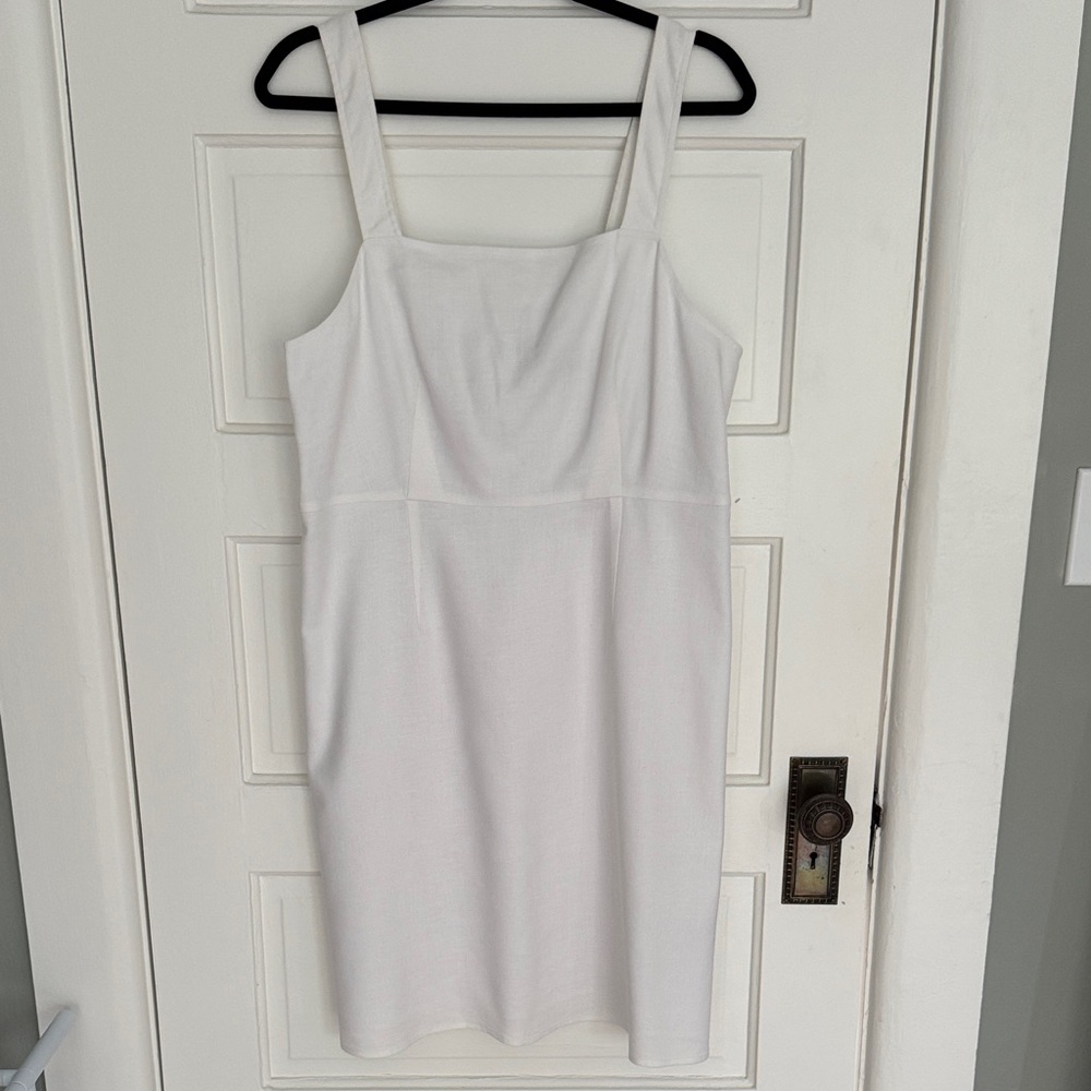 J. Crew White Sleeveless Linen Dress